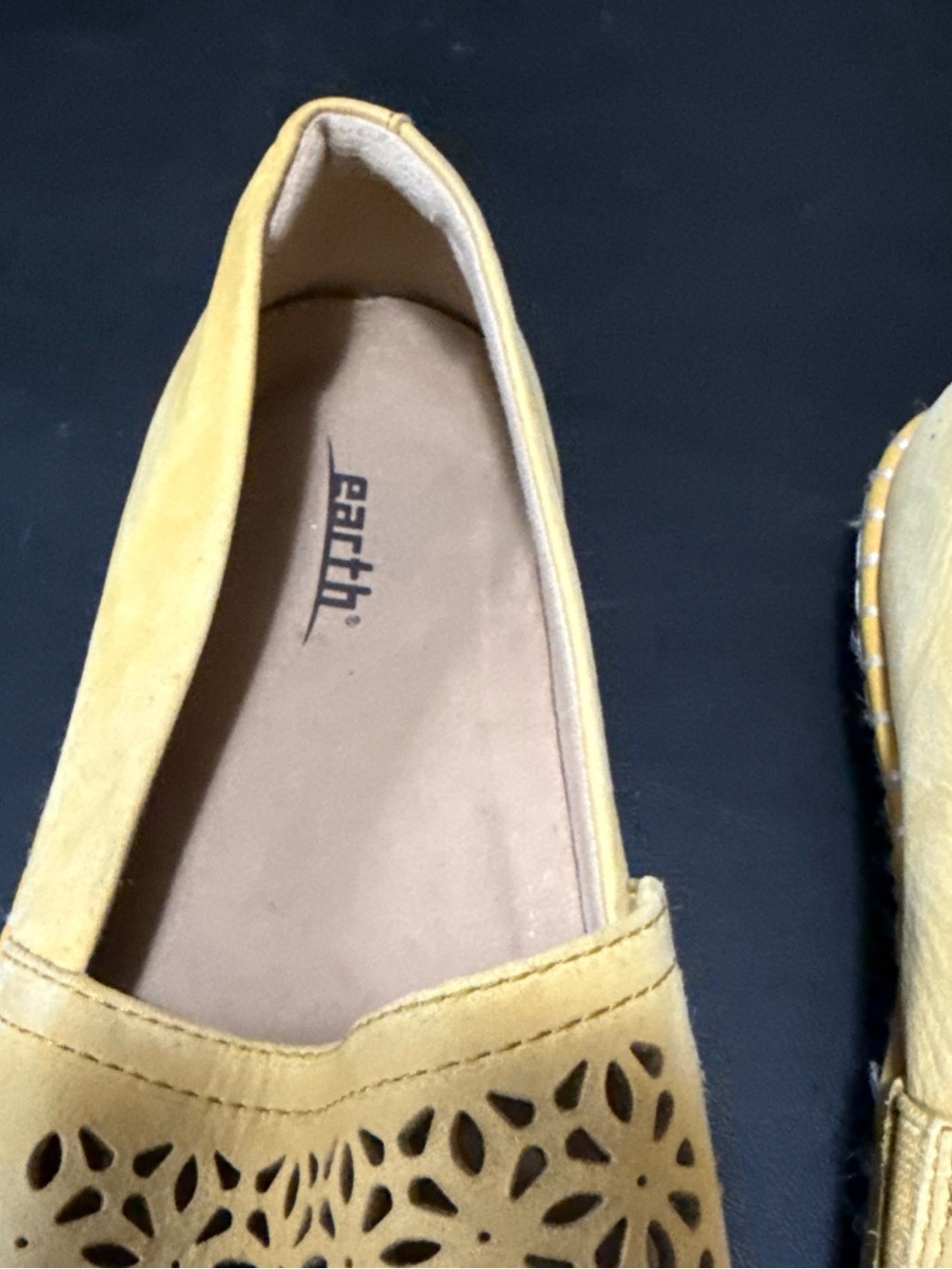Earth Yellow Laser-Cut Casual Slip-On Flats - Picture 5 of 9